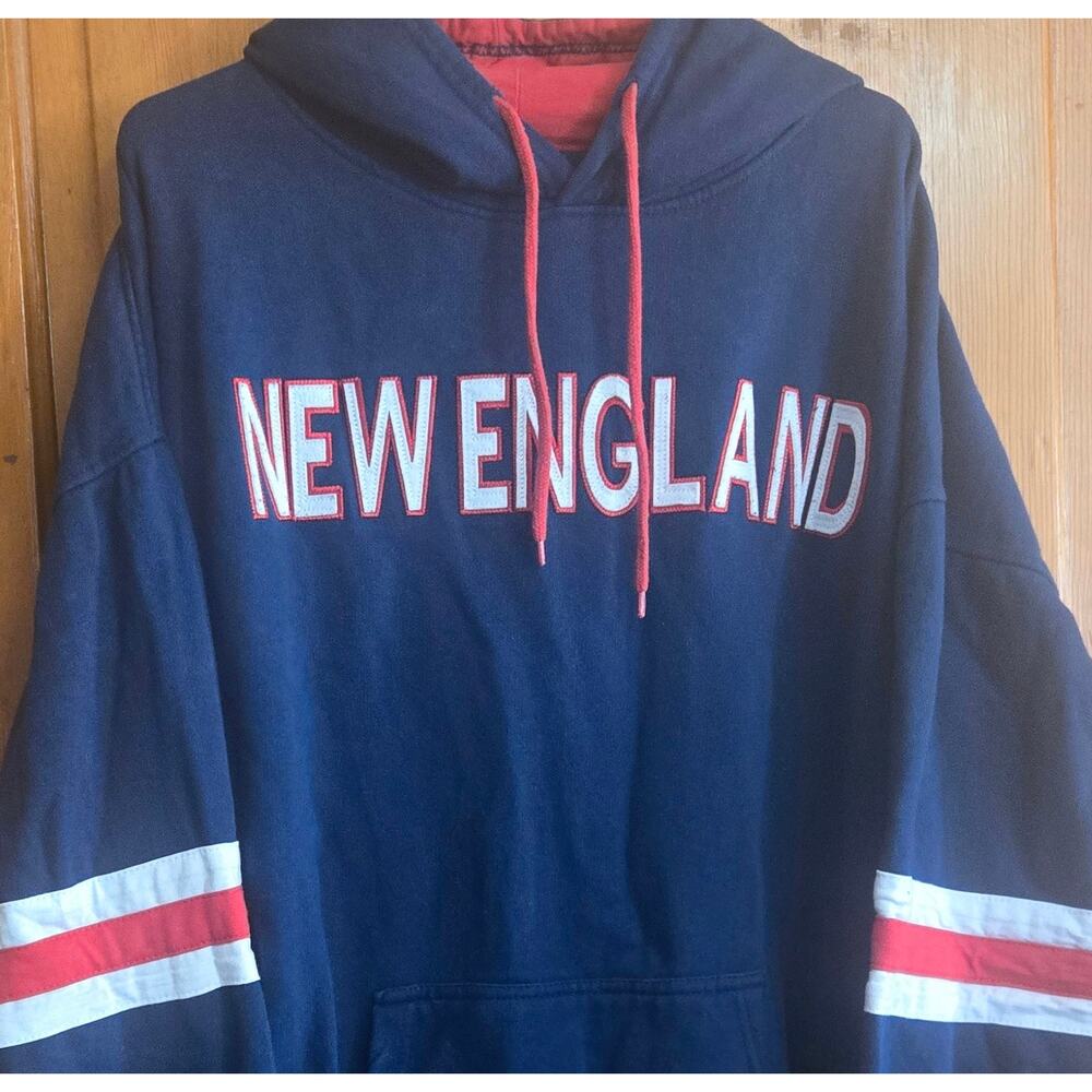 Black Canyon Outfitters Sport Sweatshirt New England 3XL Navy Hoodie 80% Cotton - Picture 3 of 7